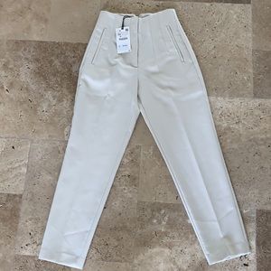 Zara High-Waisted pants Oyster white